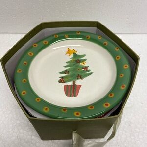 Foreside Cocktail Plates Christmas Set 4 with box